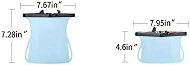 Reusable Silicone Stand-Up Food Storage Freezer Bags Microwave Freezer Dishwasher Safe Snack Bags (2 x 33 Oz + 2 x 17 Oz Random Color Varies)