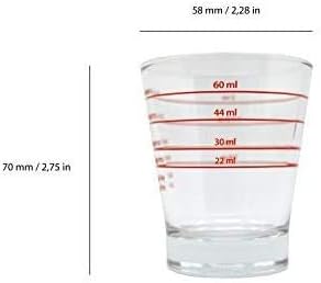 VIA CREMA Espresso Shot Glass Cups with Scale, 6 Pieces, Coffee Measuring Glass
