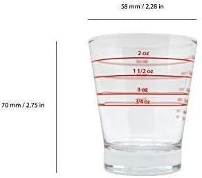 VIA CREMA Espresso Shot Glass Cups with Scale, 6 Pieces, Coffee Measuring Glass