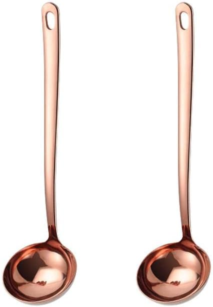 2-Pack Soup Ladle 2.9 Inches Large Bowl 304 Stainless Steel Spoon Kitchen Serving - Rosegold