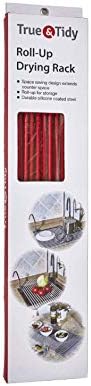 True & Tidy, Multi-Purpose Over the Sink Roll-Up Drying Rack, DR-881, Red