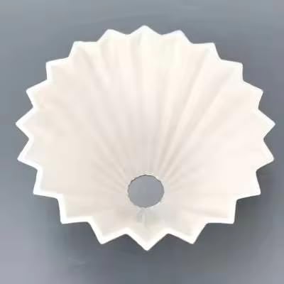Ceramic Coffee Dripper,Pour Over Coffee Dripper with Wood Stand, Flower-shape for 1-2 Cups Slow Brewing Maker for Home Cafe,Includes Paper Filter Sheets (white)