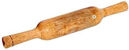 Handcrafted Wooden Rolling Pin,Belan,Belna,Traditional Belan for Roti, Chapati, Dough, Pastry – Handcrafted Hardwood Dough Roller with Easy Grip Handles – Smooth Finish (Thin Belan)