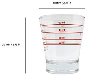 VIA CREMA Espresso Shot Glass (2 Pieces) Coffee Shot Glass Cups Espresso Measuring Shot Glass Coffee Shot