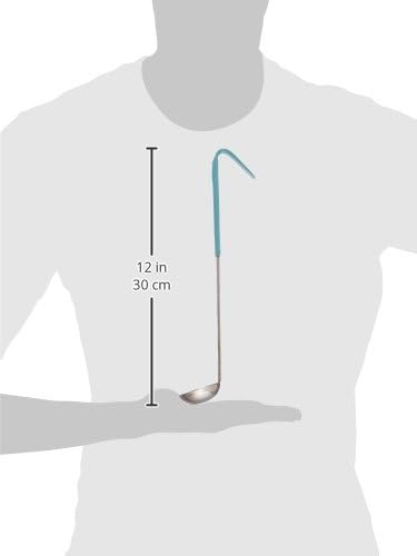 Winco Stainless Steel Ladle with Teal Handle, 1/2-Ounce