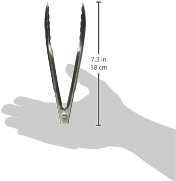 Winco Coiled Spring Heavyweight Stainless Steel Utility Tong, 7-Inch