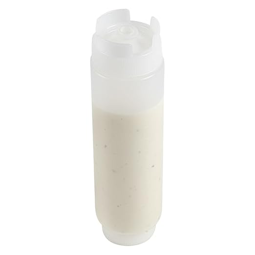 Restaurantware 16oz. FIFO Inverted Plastic Squeeze Bottle with Refill and Dispensing Lids - First In First Out - Perfect for Restaurants Catering and Food Trucks - 1ct box