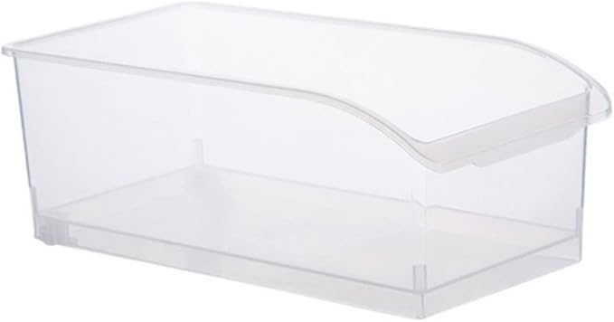 CHILDWEET 2pcs Clear Refrigerator Organizer Bins Drawer Style Plastic Storage Container for Kitchen and Pantry Organization and Convenient Design for Easy Access