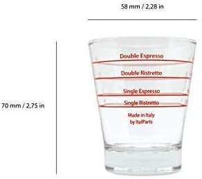 VIA CREMA Espresso Shot Glass Cups with Scale, 6 Pieces, Coffee Measuring Glass