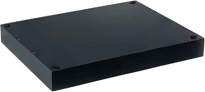 Serving Tray 16.5“X 13“Deluxe Wooden Ottoman Tray for Coffee Table with Polished Silver Metal Handles and 4 Coasters, Living Room Bathroom Coffee Bar Organizer Modern Decorative Black