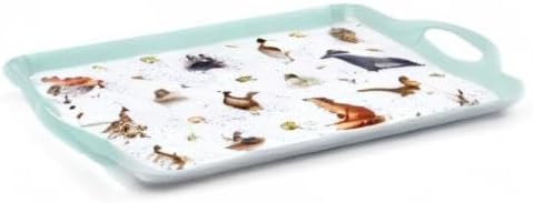 Pimpernel Wrendale Designs Collection Large Handled Tray | Serving Tray for Lunch, Coffee, or Breakfast | Made of Melamine for Indoor and Outdoor use | Measures 18.9" x 11.6" | Dishwasher Safe