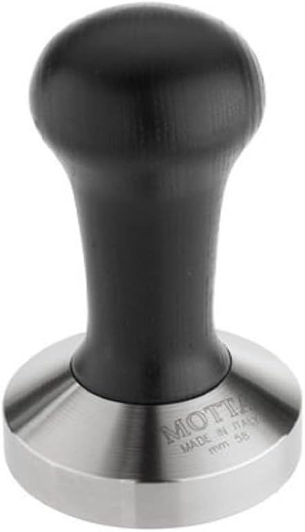 Motta 8100/B Professional Flat Base Coffee Tamper, 58mm, Black Handle