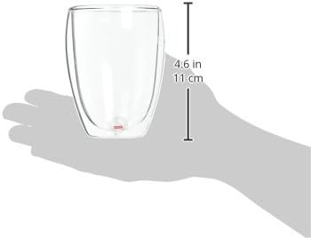 Bodum 12oz Pavina Double Wall Insulated Tumbler, High-Heat Borosilicate Glass, Set of 6, Clear
