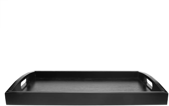 14 Inches Large Wooden Serving Tray with Handle Multipurpose Smooth Finish Tea Coffee Snacks Breakfast Tray for Home Office