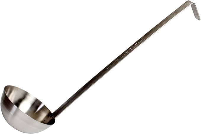 TrueCraftware- 8 oz Stainless Steel Ladle with Long Hooked Handle- Kitchen Ladle Best Kitchen Accessories for Cooking and Serving Spoon for Soup Chili Gravy Salad Dressing and Pancake Batter