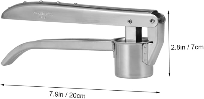 Garlic Press Garlic Ricer Ginger Crusher Easy Cleaning Stainless Steel Long Handle