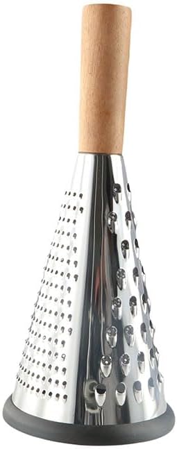 Stainless Steel Cheese Grater - Cone 3 Sided | Three Sides for Coarse, Medium and Fine Grating. Also Suitable as a Lemon & Lime Zester