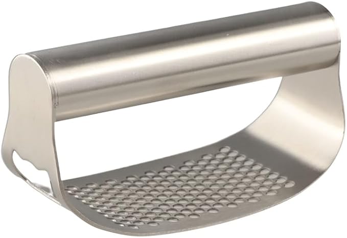 Stainless Steel Garlic Press,2PCS Manual Garlic Chopper,Rocker Garlic Chopper,Handle Garlic Crusher,Built-in Bottle Opener Garlic Mincer