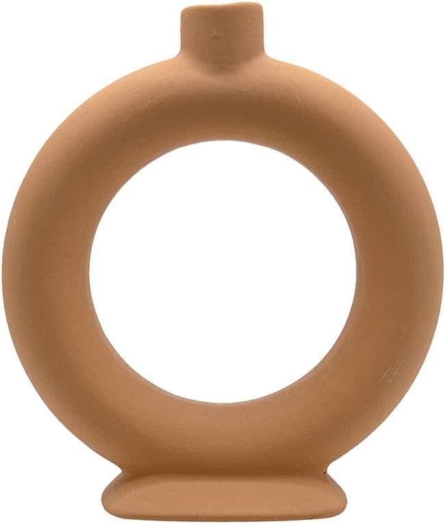 Koyal Wholesale Ceramic Abstract Taper Candle Holders for Candlesticks, Set of 3 - Matte Terracotta