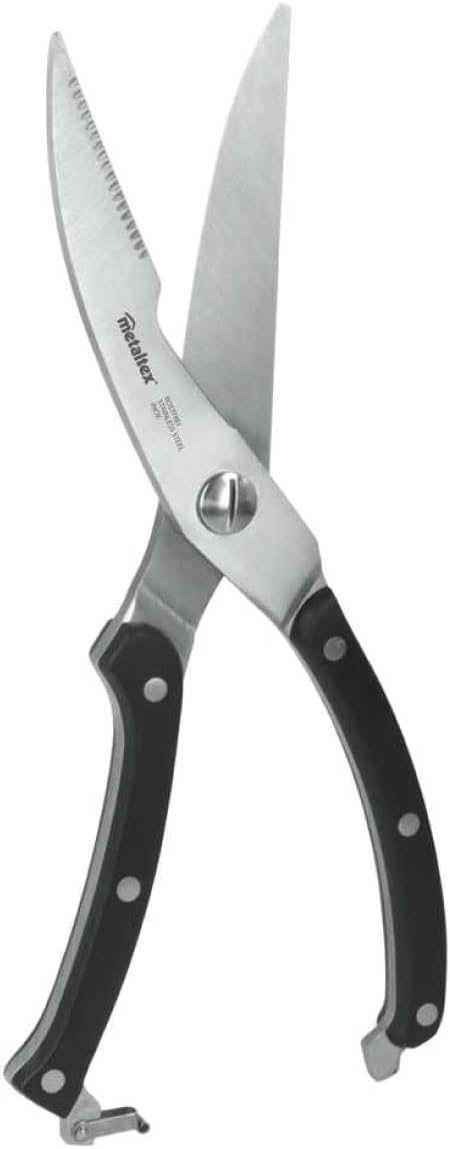 Metaltex 251805 "Professional" Poultry Scissors, Silver/Black