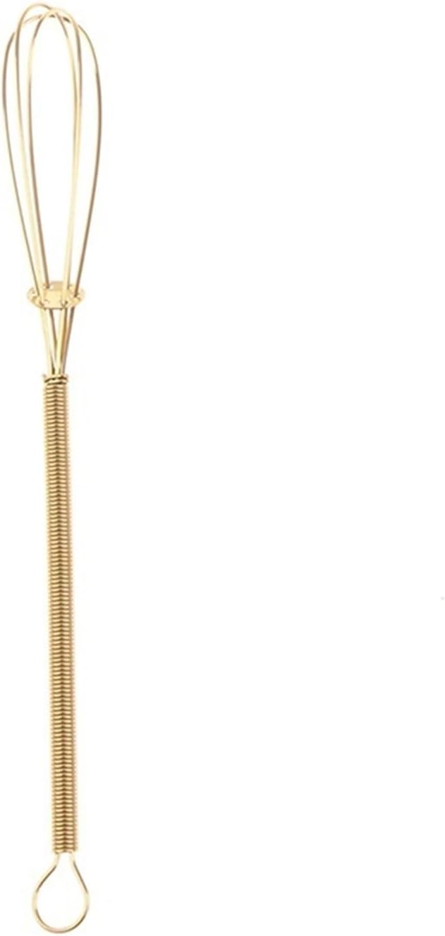 Stainless Steel Whisk Egg Beater Manual Balloon Wire Whisk Milk Blender Kitchen Tool(LGold)