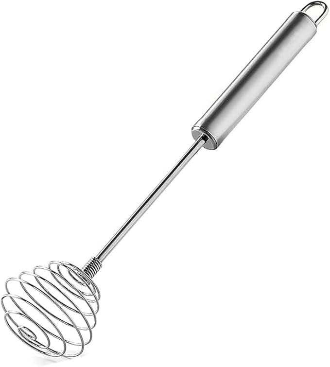 Stainless Steel Spring Coil Whisk 1 Pack, Wire Whip Egg Beater, Kitchen Cookware Hand Mixer For Cooking, Mixing, Blending, Beating, Stirring, 8.7Inch