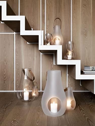 Holmegaard Design with Light Lantern, Clear, 9.8" H x 6.1" D, Designed by Maria Berntsen, Gift Box Included