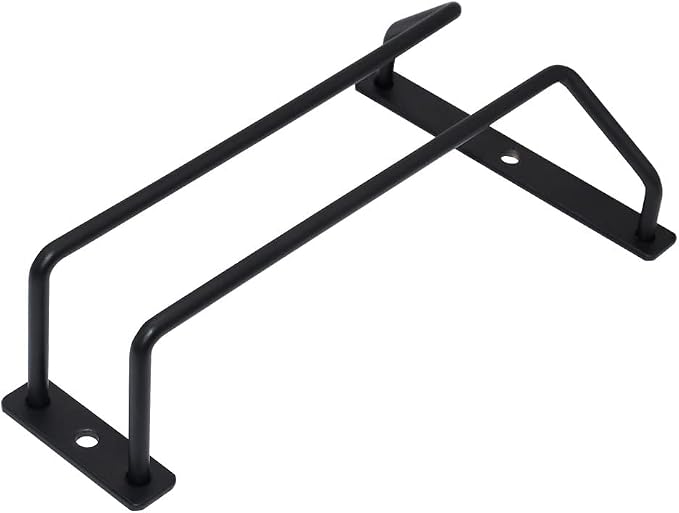 7-Inch Black Wine Glass Rack - Under Cabinet Stemware Wine Glass Holder for Bar Kitchen (1 Rows, 3 Pack)