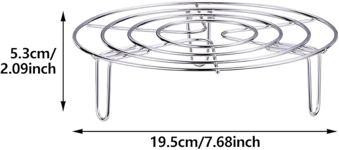 Steam Rack, Heavy Duty Steaming Rack Stand, Stainless Steel Round Steamer Cooling Rack Trivet, Pot Steamer Insert Food Stand, Steaming Cookware Accessories(SIZE:19.5cm/7.68in)
