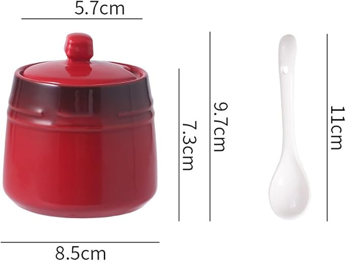 Utensil Holder, Large Ceramic Utensil Crock, Deep and Stable, Utensil Caddy for Countertop, Ceramic Utensil Crock,Tongs for Kitchen Decor ousewarming Gift,Red