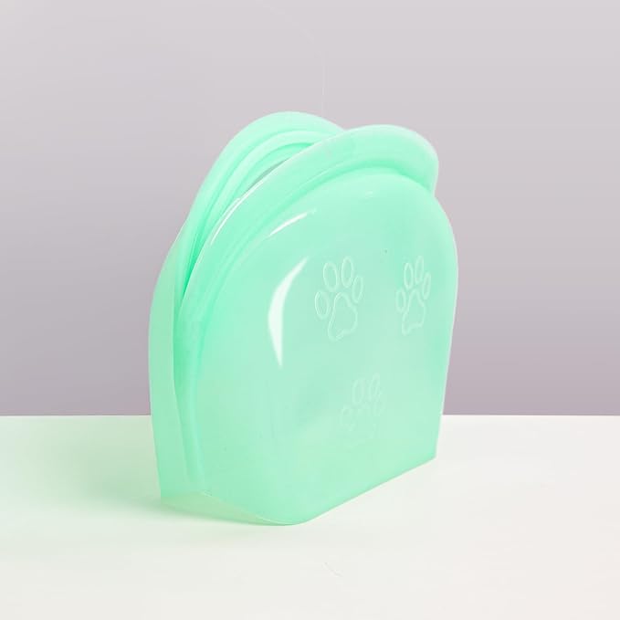 MODERN-X SnapPack Premium Silicone Reusable Pet Storage Stand-Up Bags, Pet Duo Set, Microwave, Dishwasher, Oven and Freezer Safe, BPA Free, Leak-free, and Eco-friendly (Single - Teal 1000ml)