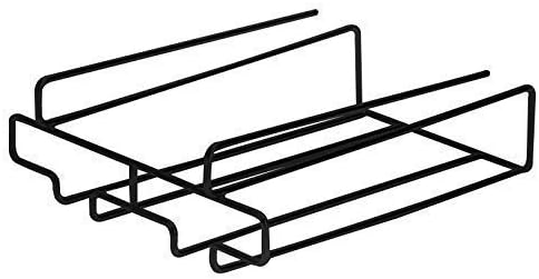 Wine Glass Holder - Stemware Rack Under Cabinet - Hanger Storage Shelf, Fit for The Cabinet 0.8“ or Less (black, 2 Rows)