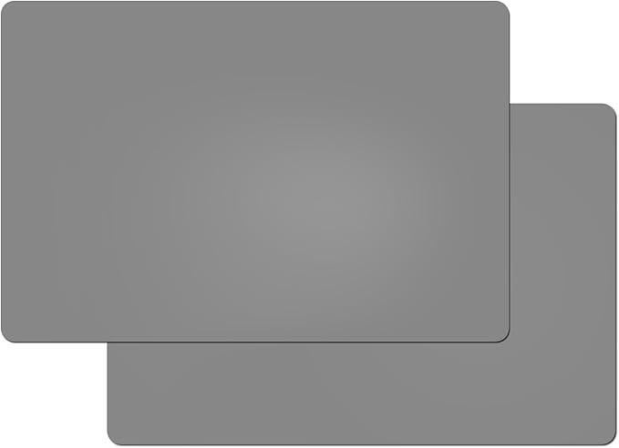 Large Silicone Heat Resistant Mat 23.6” x 15.7”, Nonslip Mats for Kitchen Counter, Countertop Protector, Nonstick Waterproof Craft Table Placemat，2 Pack Silicone Mats (Gray)