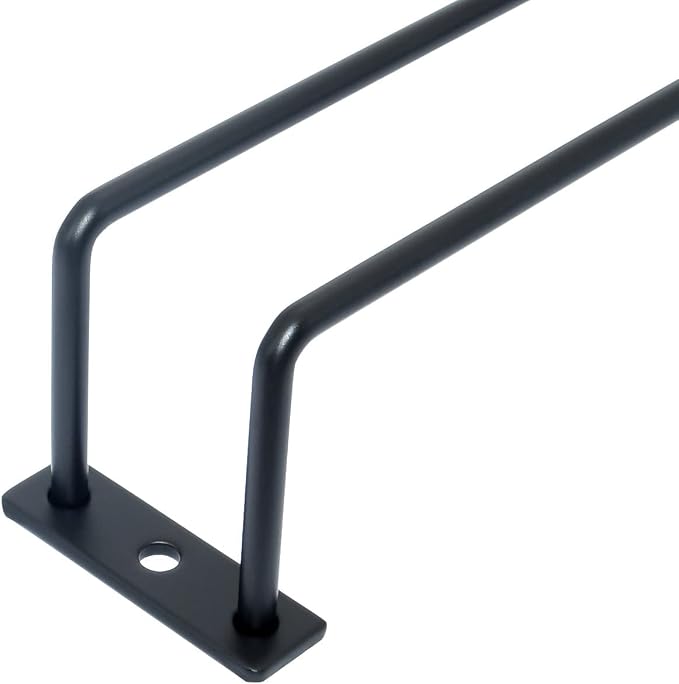 9.64-Inch Under Cabinet Wine Glass Rack Stemware Holder Glasses Storage Hanger Metal Organizer for Bar Kitchen Black