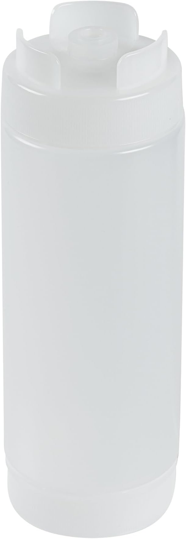 Restaurantware Plastic Squeeze Bottle 20 oz Refillable Condiment Bottle Large Valve Dishwashable Clear Inverted Sauce Dispenser For Thick Condiments, Dressings, Batter, Sour Cream, And Syrups