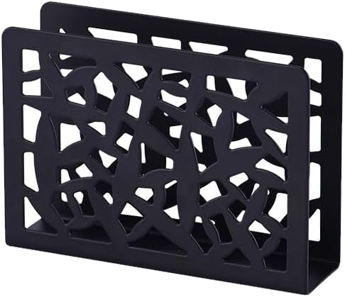 Stainless Steel Napkin Holder Paper Napkin Holder Metal Organizer Tissue Dispenser for Kitchen Countertops, Dining Table, Picnic Table (Black)