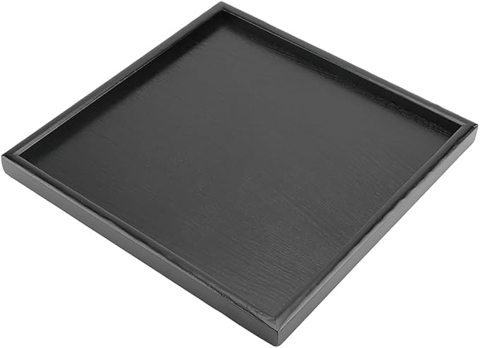 Solid Wood Serving Tray, Rectangular Wooden Tray with Raised Edges, Farmhouse Breakfast in Bed Tray, Charcuterie Board for Tea Coffee Snack Food Meals Breakfast Dinner Appetizers, 8.66 x 5.91in