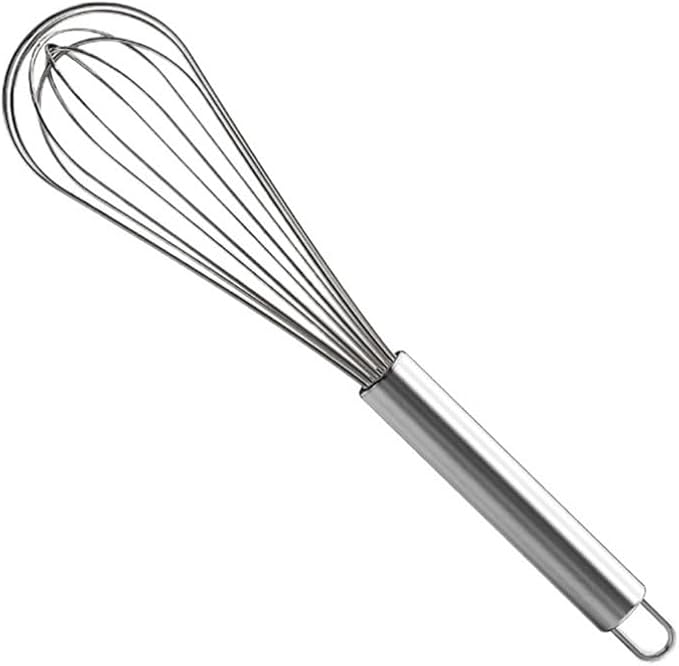 VIMACO® Balloon Whisk Stainless Steel 304 18/8 Wire Beater 8"10"12" Kitchen Cooking Tool No-Stick Compatible For Egg(10 Inch Silver)