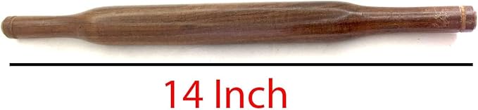 Wooden Rolling Pin (Belan) for Dough – Smooth Surface Roller for Roti, Chapati, Pizza, Pastry & Baking – Durable Kitchen Tool with Easy Grip Handles 14 inch Long