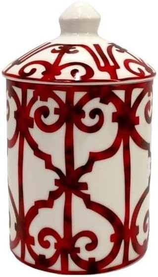 Handcrafted Italian Candle Holder – Modern Art Vase with Female Face Design, Elegant Aromatherapy Jar for Tabletop Décor (Red Cage)