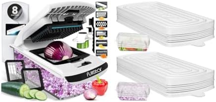 8 in 1 Vegetable Chopper + 2pcs Silicone Lid