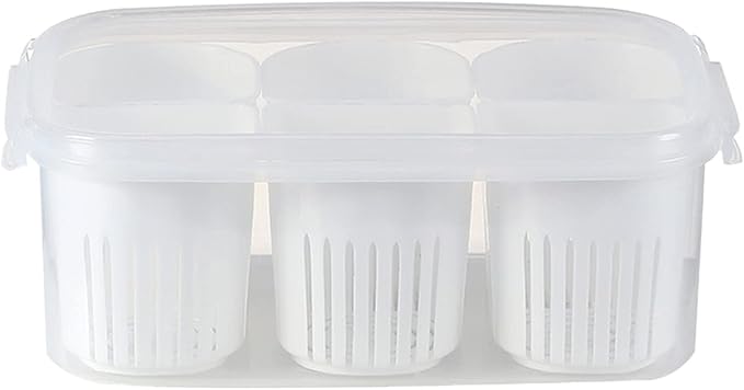 Reusable Veggie Tray with Lid, 6-Compartment Divided Snack Box Container & Fridge Organizer, Meal Prep Spice Case, Divided Food Storage Containers, Chilled Condiment Server & Vegetable Organizer