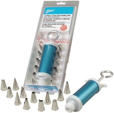 Ateco #556 13 Piece Cake Decorating Set, 12 Decorating Tips with Plunger Style Decorating Tool