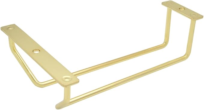 7-Inch Gold Wine Glass Rack - Under Cabinet Stemware Wine Glass Holder for Bar Kitchen (1 Rows, 3 Pack)