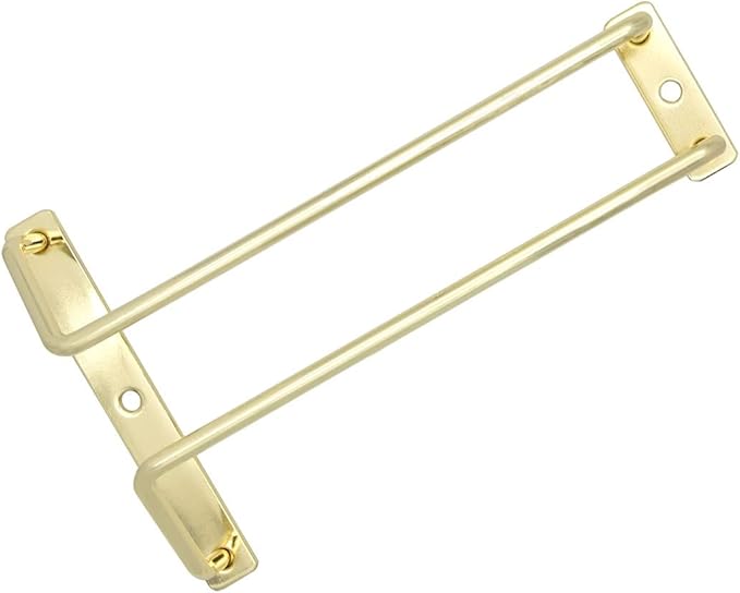 7-Inch Gold Wine Glass Rack - Under Cabinet Stemware Wine Glass Holder for Bar Kitchen (1 Rows, 3 Pack)