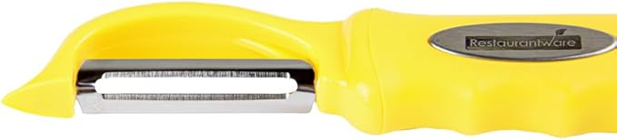 Restaurantware Comfy Grip 7.5 Inch Vegetable Peeler 1 Durable Potato Peeler - Sharp Swivel Blade Ambidextrous Handle Yellow Stainless Steel Veggie Peeler Built-In Blemish Remover