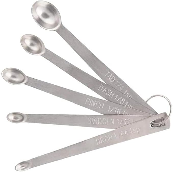 5Pcs Measuring Spoons Stainless Steel Measuring Spoons Cups Set for Gift Measuring Dry and Liquid Ingredients,Baking Set Practical and professional