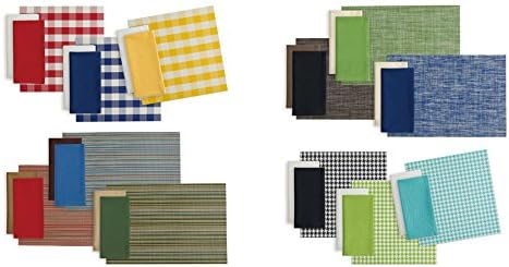 DII PVC Tabletop Collection Placemat Set, Rectangle, 13x17.25, Tango Red, 6 Piece