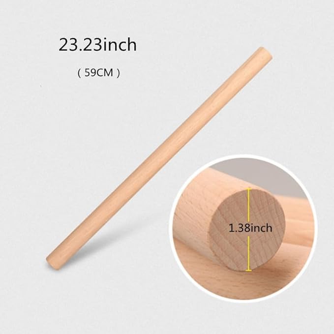 Long Rolling Pin，Rolling Pins for Baking，Dough Roller ，Making Dumpling, Tortilla ，Bread，Baklava, Pizza。23.23×1.38inch/59×3.5cm)