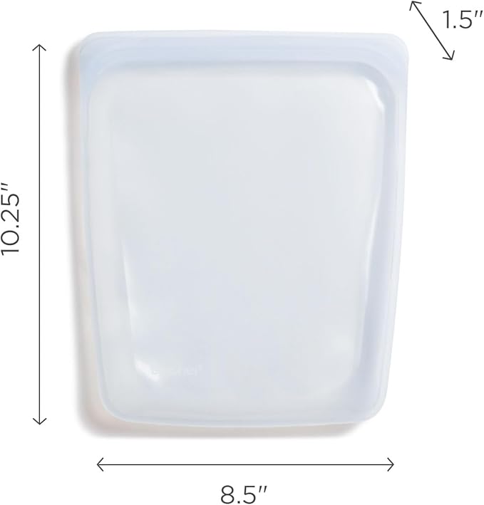 Stasher Silicone Reusable Storage Bag, Half Gallon Bag, Reusable Freezer Bags, Microwave, Dishwasher, Oven Safe, Sous Vide, Premium Lunch Container, Eco Friendly, Food Storage Bags, 64 oz, Green | Reusable Food Bag